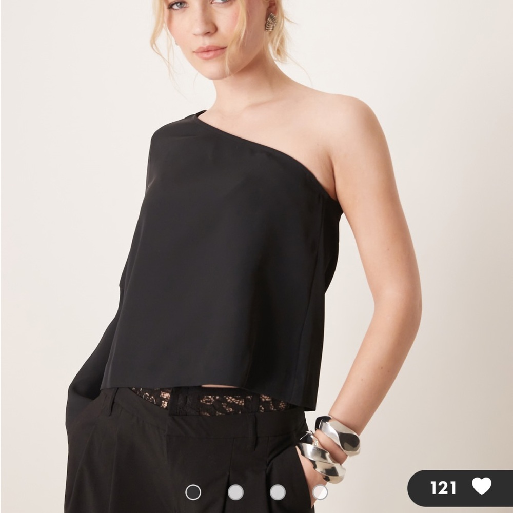ASOS Black One Shoulder Top